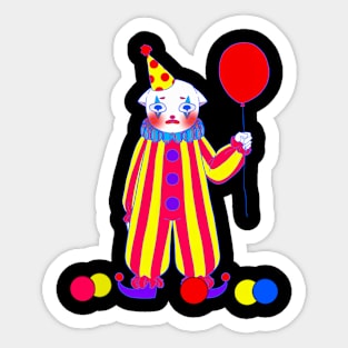 Blue cat clown Sticker